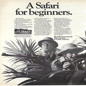 1967 Braniff International Safari For Beginners Vintage Magazine Print Ad/Poster